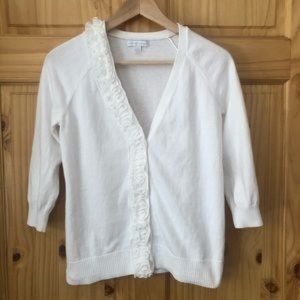NEW York & Company ruffle trim cardigan size S